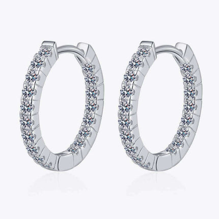 Sophisticated Moissanite Huggie Earrings in Sterling Silver - A Classic Touch