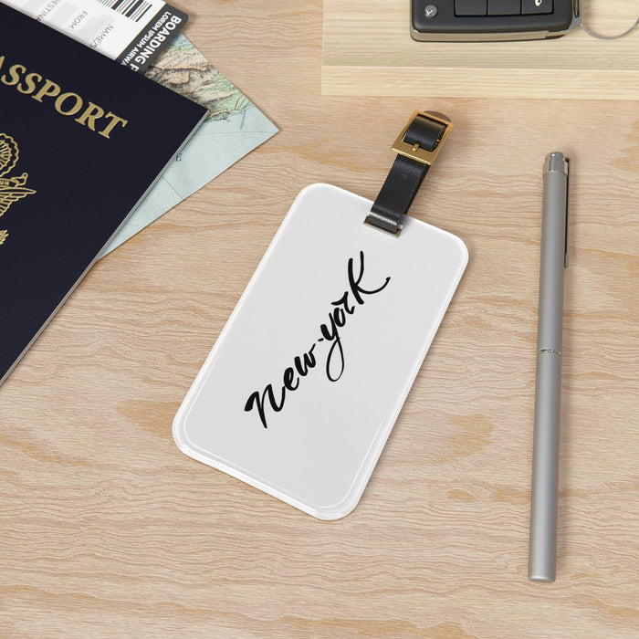 Clear Acrylic Luggage Tag Set with Leather Strap - Elite Maison Collection
