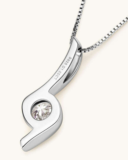 Stunning 1 Carat Moissanite Necklace in Sterling Silver with Certification and Warranty