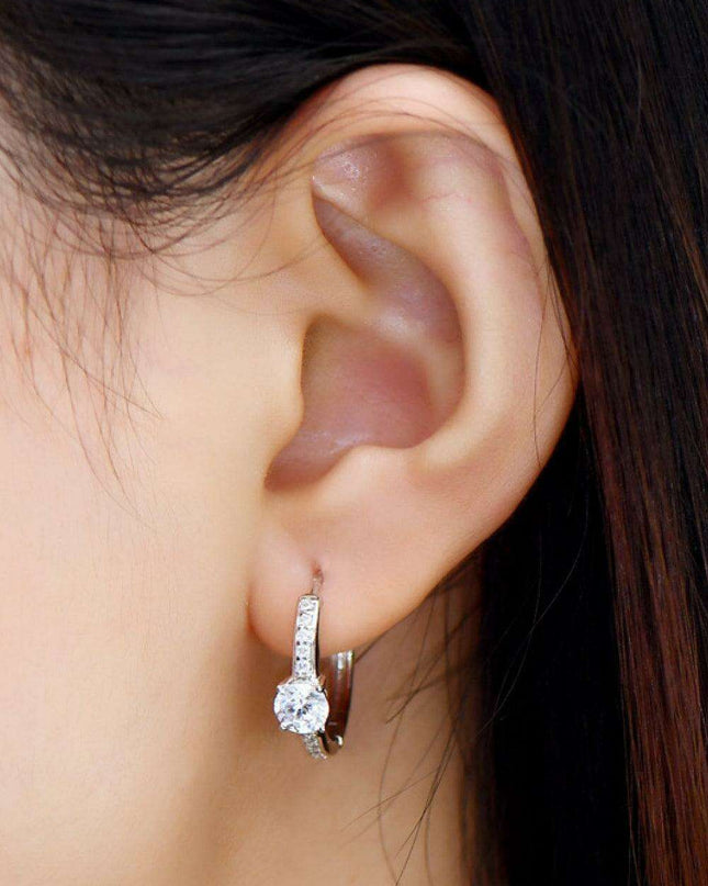 Luxe Platinum-Plated Moissanite Earrings with Sparkling Zircon Accents