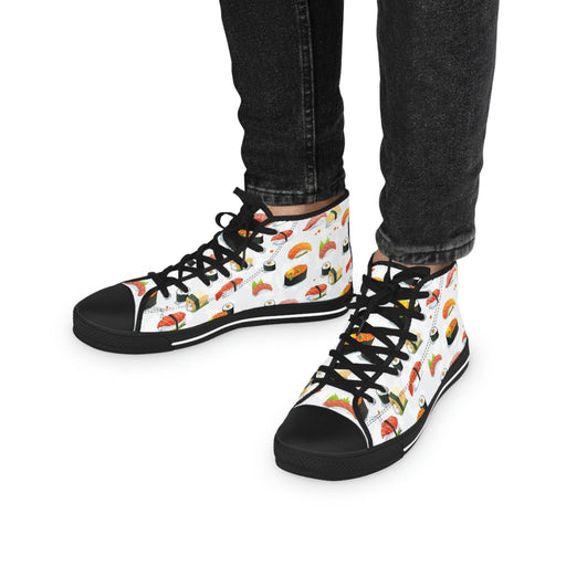 Men's Stylish Polyester Canvas High-Top Sneakers for Elevated Fashion
