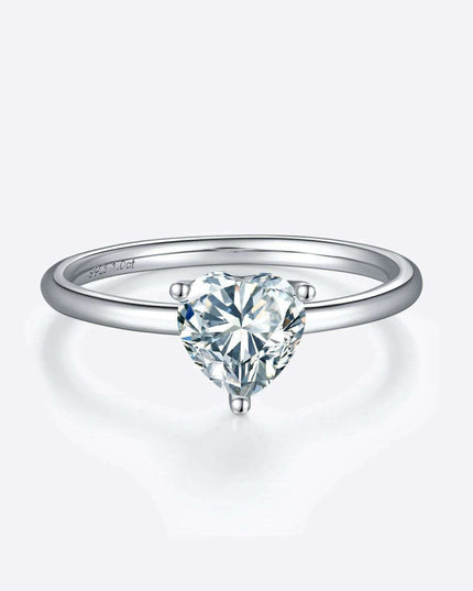 Elegant 1 Carat Platinum-Plated Lab-Diamond Sterling Silver Ring