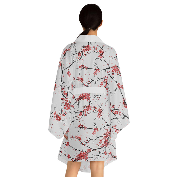 Elegant Japanese Floral Kimono Robe: Luxurious Design and Artistic Sophistication
