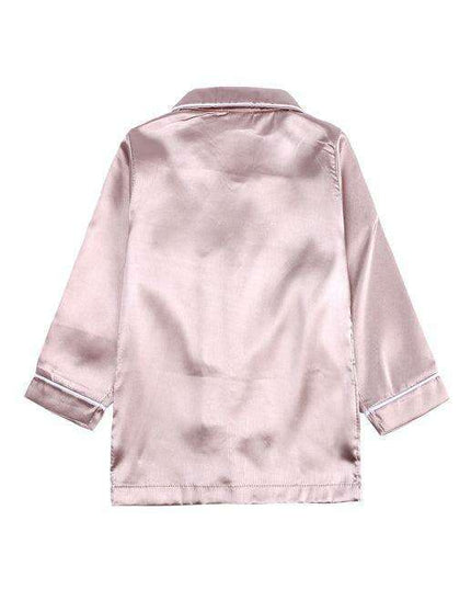 Elegant Kids' Long Sleeve Satin Sleepwear Set