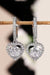 Platinum-Plated Lab-Diamond Heart Earrings with Zircon Accents