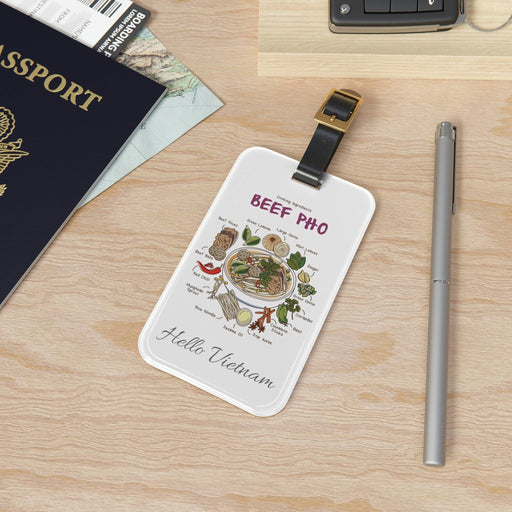 Acrylic Luggage Tag Set with Premium Leather Strap