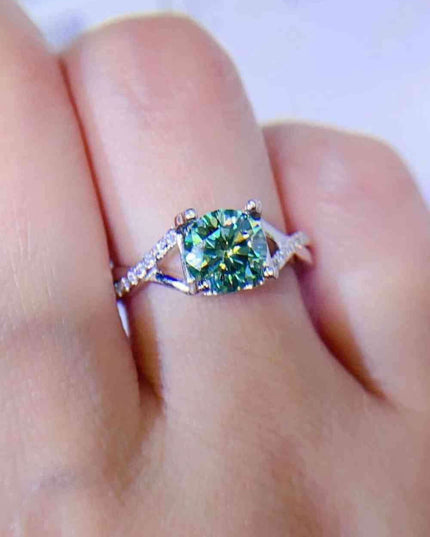 Elegant 1 Carat Lab-Created Diamond Sterling Silver Ring with Dazzling Zircon Accents - Unmatched Craftsmanship and Quality Assurance