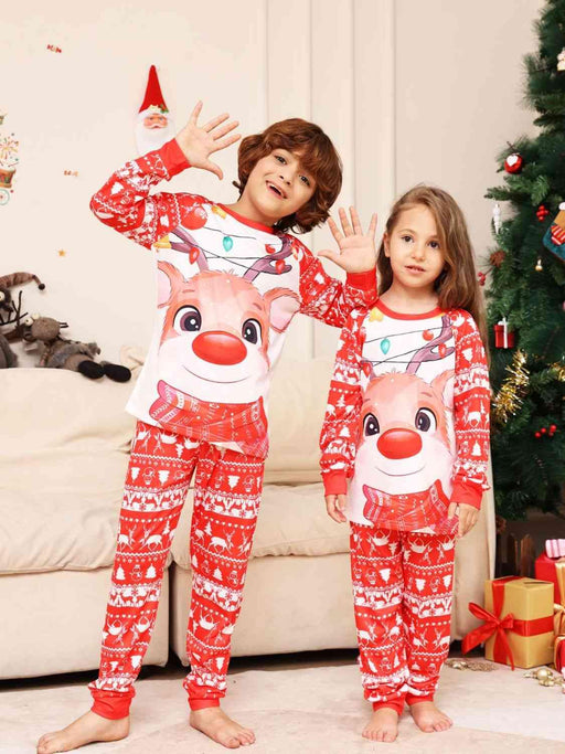 Festive Holiday Cozy Lounge Set for Kids with Long Sleeve Top and Pants