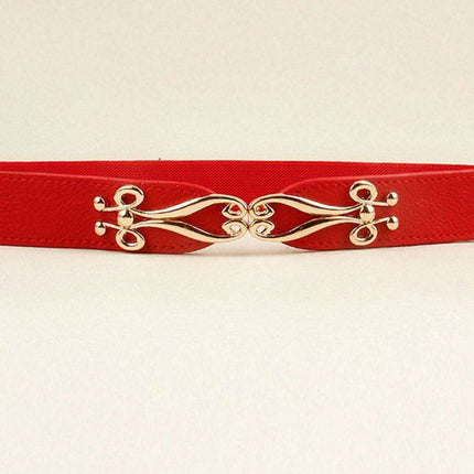 Elegant Versatile Elastic Belt with Stylish Alloy Buckle for Fashion-Forward Looks