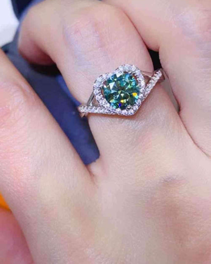 Heartfelt Lab-Diamond Ring with Dazzling Zircon Accents - A Modern Classic
