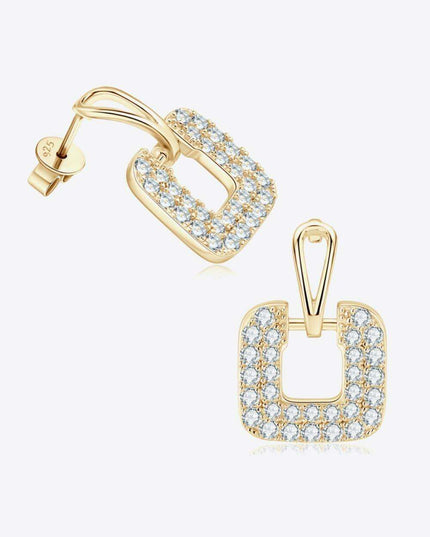 Radiant 1.68 Carat Lab-Grown Diamond Sterling Silver Drop Earrings