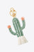 Cactus Keychain with Desert-Inspired Bead Trim and Chic Fringe