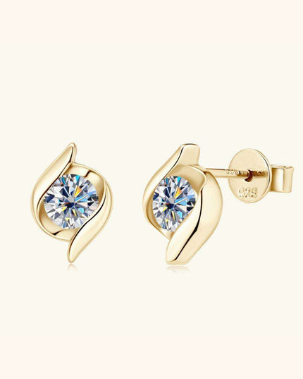 1 Carat Elegant Moissanite Earrings in Sterling Silver - Platinum/Gold-Plated Gift Set