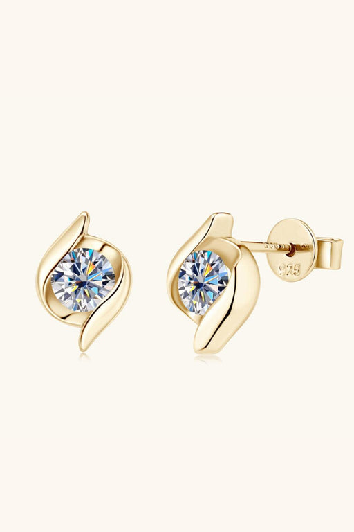1 Carat Sterling Silver Earrings Set with Matching Box - Platinum or Gold-Plated, Minimalist Design