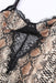 Leopard Lace Trim Backless Bodysuit