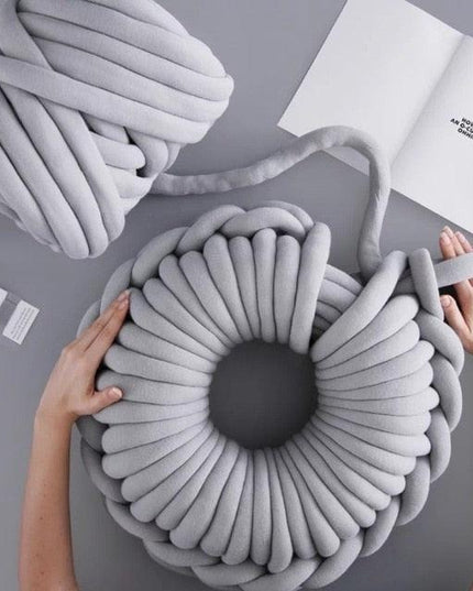 Handcrafted Nordic Style Yarn Cushion - Luxurious Comfort for Modern Interiors