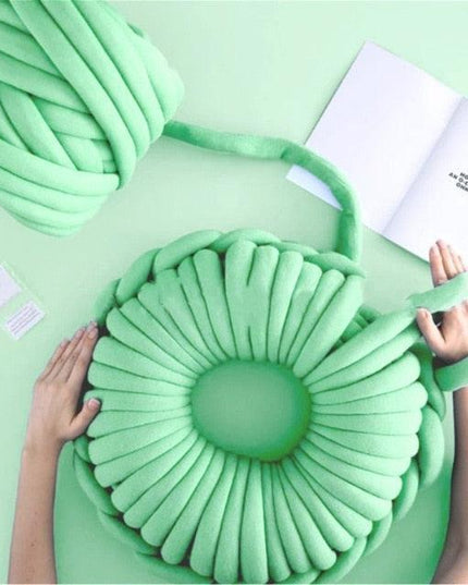 Nordic Elegance Hand-Knitted Wool Cushion for Supreme Comfort