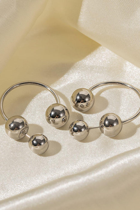 Golden Platinum Stainless Steel Ball Earrings for Effortless Glamour
