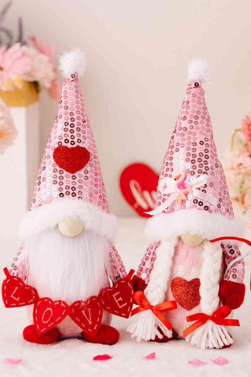 Sequined Heart Pointed Hat Gnome for Mother's Day Delight