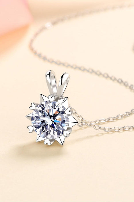 Radiant Elegance: Modern Lab Created Diamond Pendant Necklace in Sterling Silver