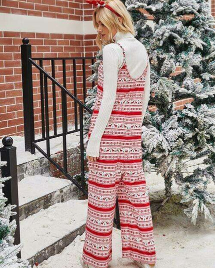 Festive Season Christmas Color Block Jumpsuit