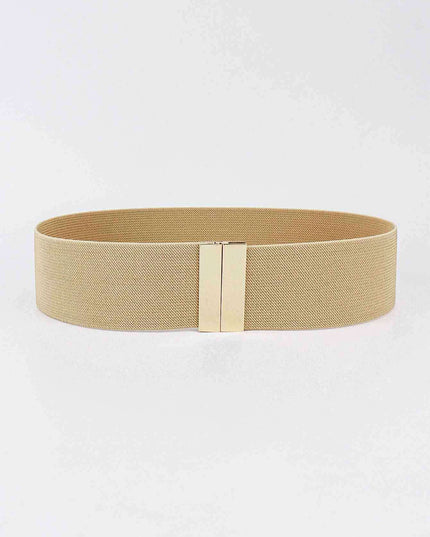Chic Elastic Belt with Sleek Alloy Buckle - A Stylish Addition for Any Ensemble