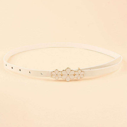 Chic Floral Accent Faux Leather Waist Belt