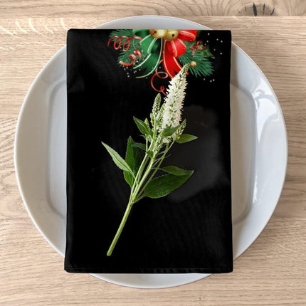 Elegant Black Napkin Set for Holiday Celebrations - Set of 4