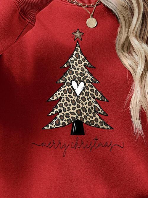 Festive Christmas Tree Design Long Sleeve Pullover