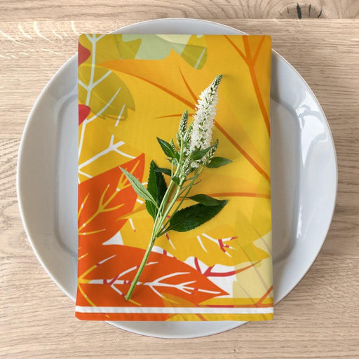 Autumn Bliss Set: Elegant 19" x 19" Fall Leaves Napkin Collection, Pack of 4