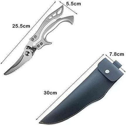Versatile Precision Kitchen Scissors - Effortlessly Cut Through Meat, Bones, and Vegetables