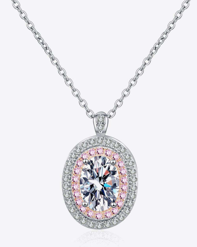 Sophisticated 925 Sterling Silver Lab-Diamond Necklace with Sparkling Zircon Accents