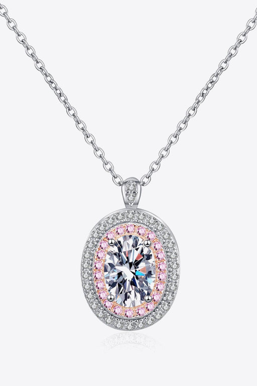 Sophisticated 925 Sterling Silver Rhodium-Plated Lab-Diamond Necklace with Zircon Accents