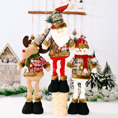 Festive Christmas Adjustable Height Doll Trio
