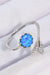 Opal Gemstone Platinum Finish Bypass Ring - Elegant Adjustable Style