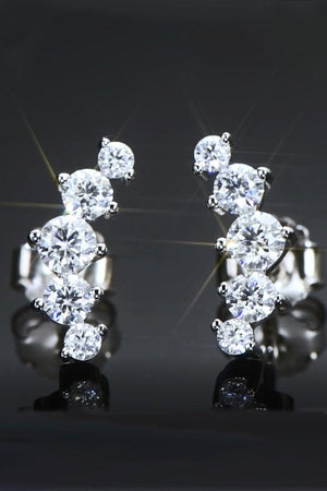 All You Need Moissanite Platinum-Plated Earrings-Trendsi-Silver-One Size-Très Elite