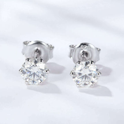 Radiant Moissanite Silver Earrings - Effortless Elegance