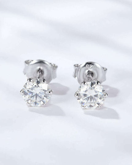Radiant Moissanite Silver Earrings - Effortless Elegance
