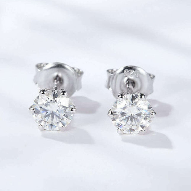 Radiant Moissanite Silver Earrings - Effortless Elegance
