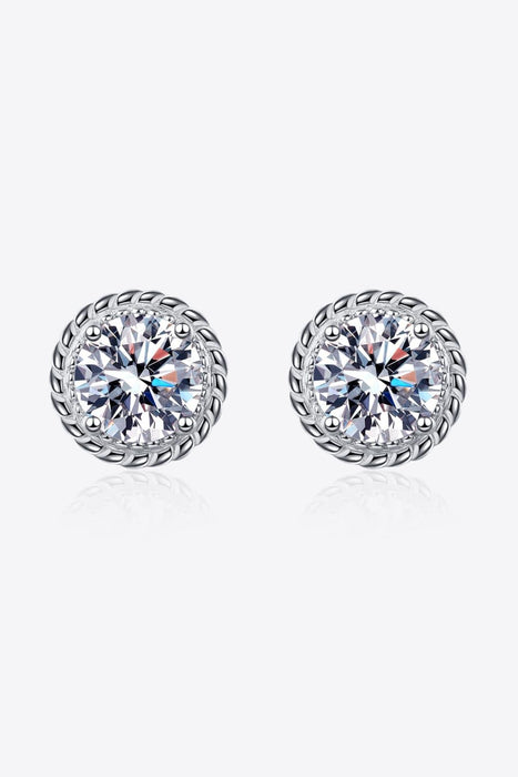 Radiant 1 Carat Lab-Diamond Sterling Silver Earrings with Rhodium Finish