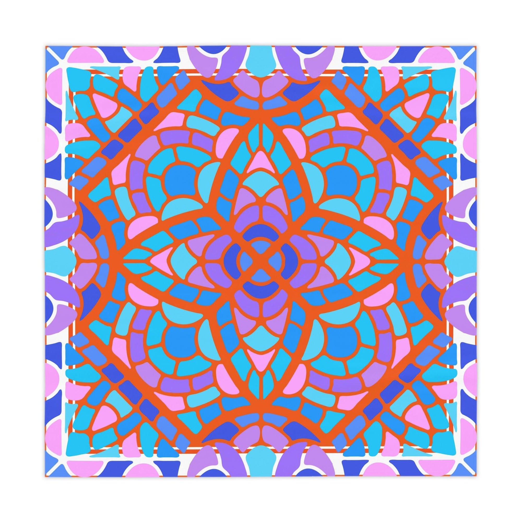 Maison d'Elite Mosaic square tablecloth (55.1" × 55.1") (140cm × 140cm)-Home Decor-Printify-One size-White-Très Elite