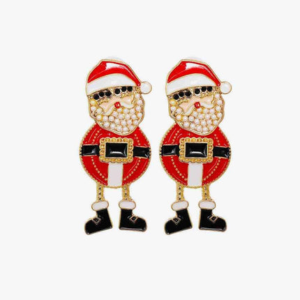 Festive Santa Rhinestone Dazzle Earrings