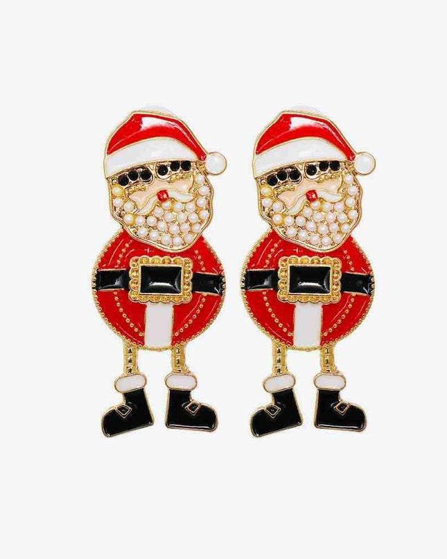 Festive Santa Rhinestone Dazzle Earrings