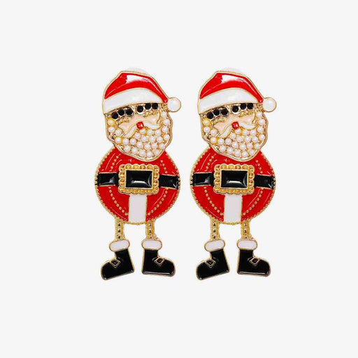 Festive Santa Sparkle Rhinestone Alloy Earrings
