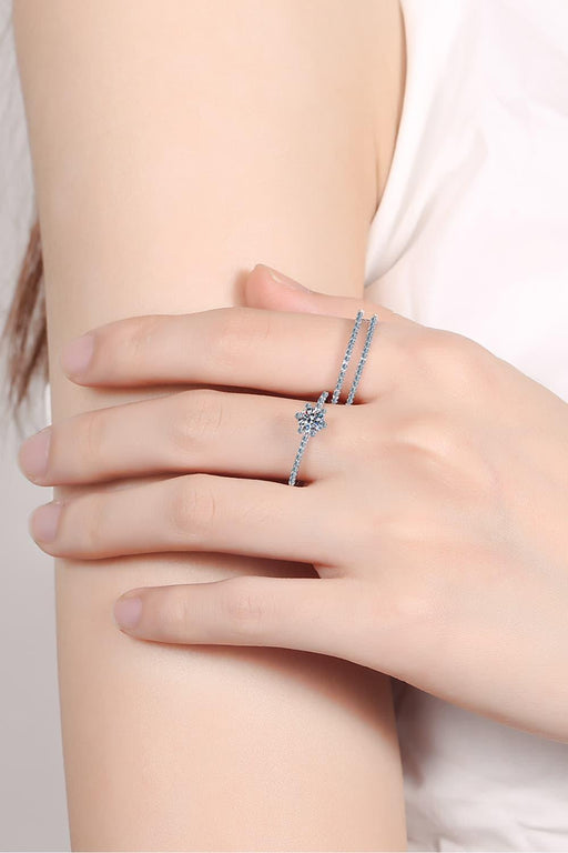 Luxurious Lab Created Diamond Sterling Silver Ring Ensemble