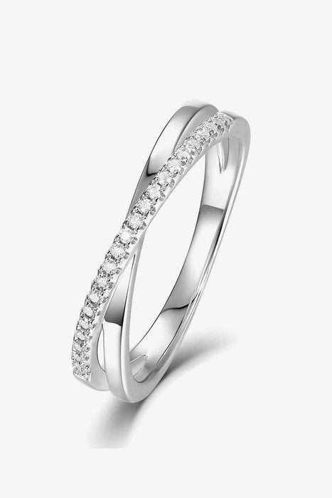 925 Sterling Silver Crisscross Moissanite Ring Trendsi