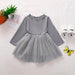 Elegant Mesh Tulle Dress with Round Neck for Little Fashionistas