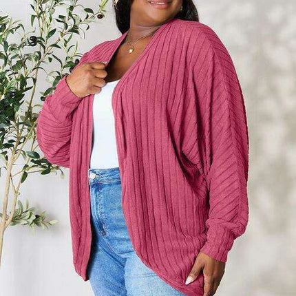 Chic Ribbed Cocoon Cardigan - Redefine Your Casual Look