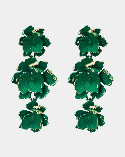Chic Floral Zinc Alloy Dangle Earrings - Style Elevation