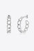Chain C-Hoop Sterling Silver Earrings with Gold and Platinum Accents